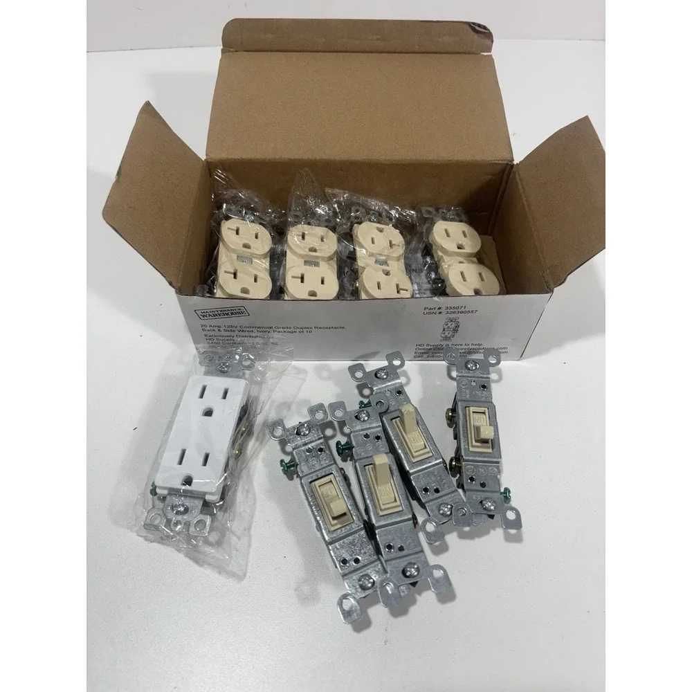 4 Pc Standard Duplex‎ Receptacles 20 Amp IVORY 20A Commercial Grade And More